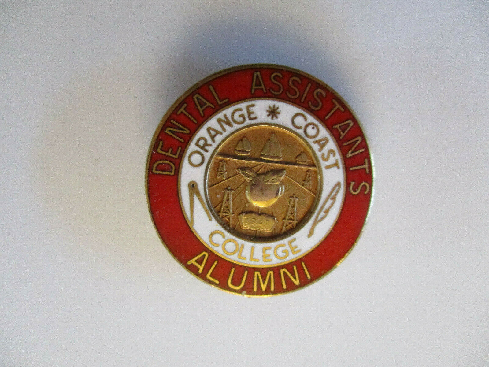 Vintage Orange College Alumni Dental Assistants Nursing Nurse Hospital Pin