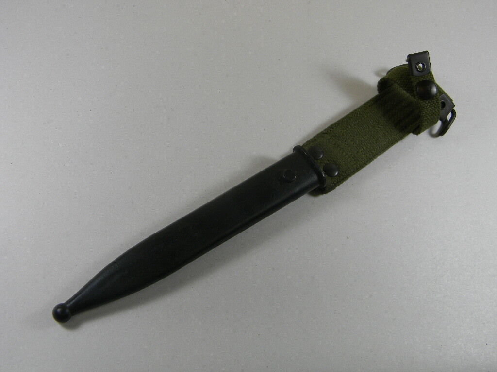 Belgian Army Issue Metal Scabbard With Canvas Frog