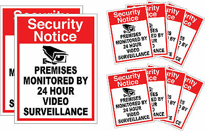 10 3m Home Surveillance Security Camera Video Sticker Warning Decal Outdoor Sign