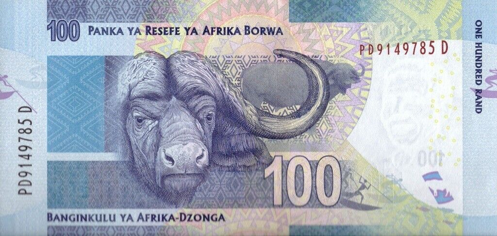 Souts Africa 100 Rand Nd(2013-2016) P-141b Unc Signatures Kganyago
