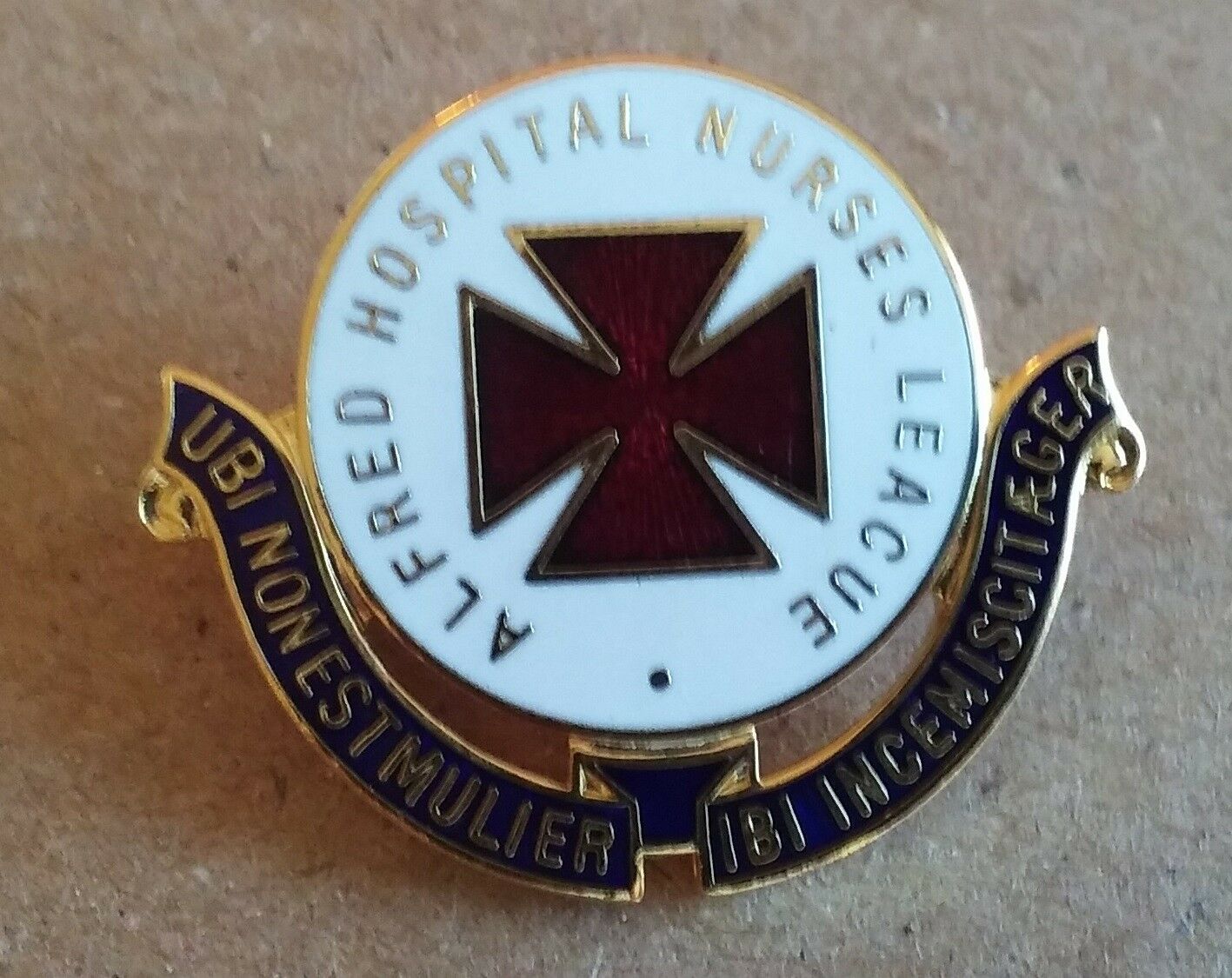 Alfred Hospital Nurses League Typo Error Pin Badge
