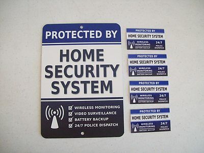 Home Security Alarm System Yard Sign & 4 Window Stickers - Stock # 713