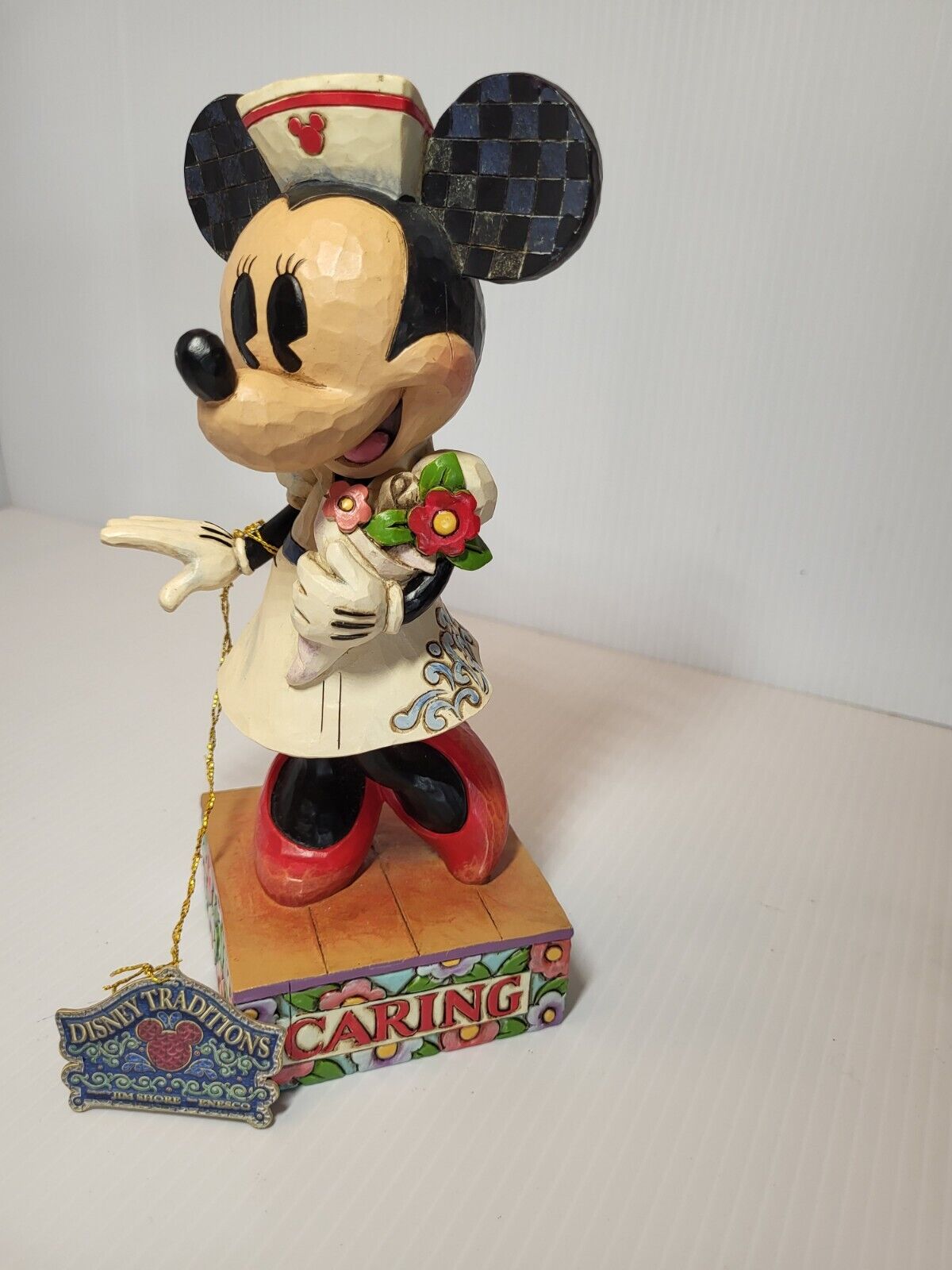 Minnie Mouse Nurse -caring Is Contagious. Showcase Collection.   Wood Carved Art