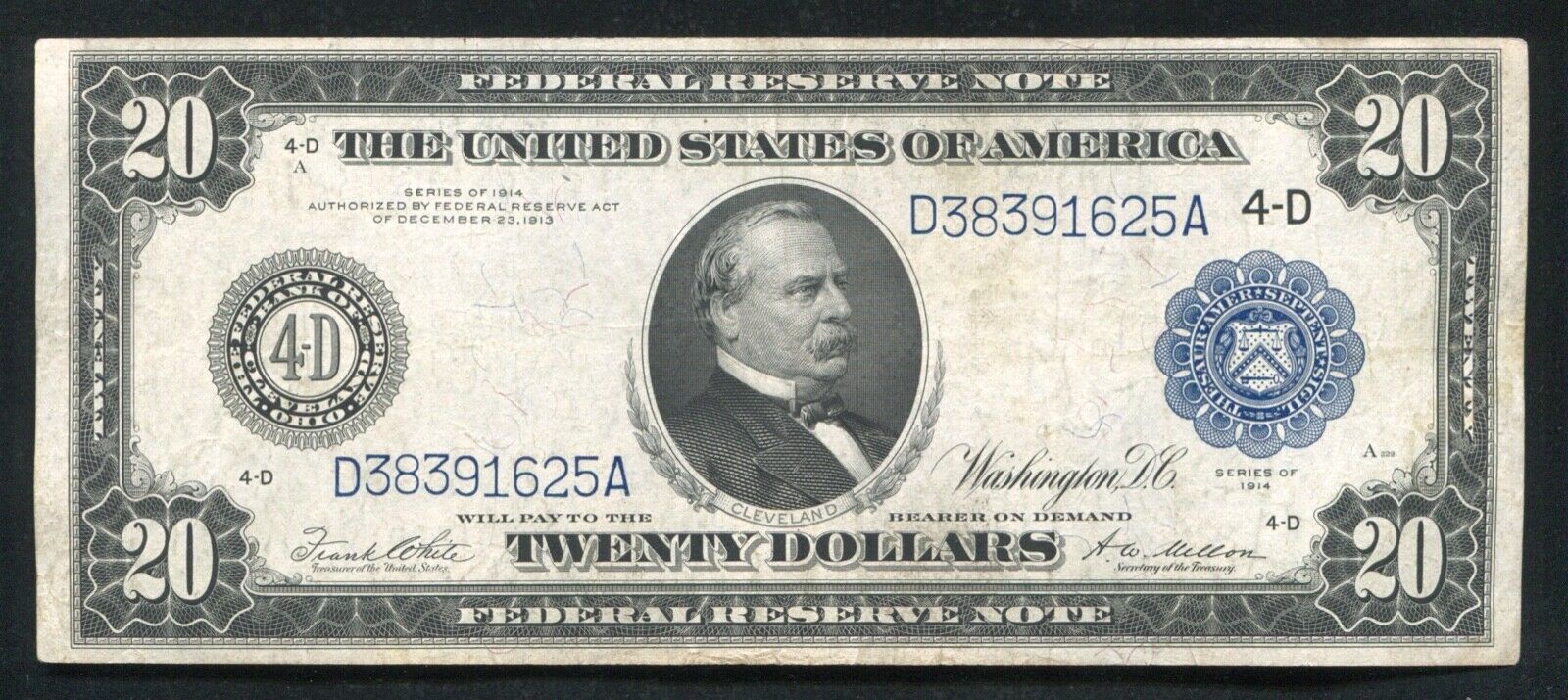 Fr. 979b 1914 $20 Frn Federal Reserve Note Cleveland, Oh Very Fine+