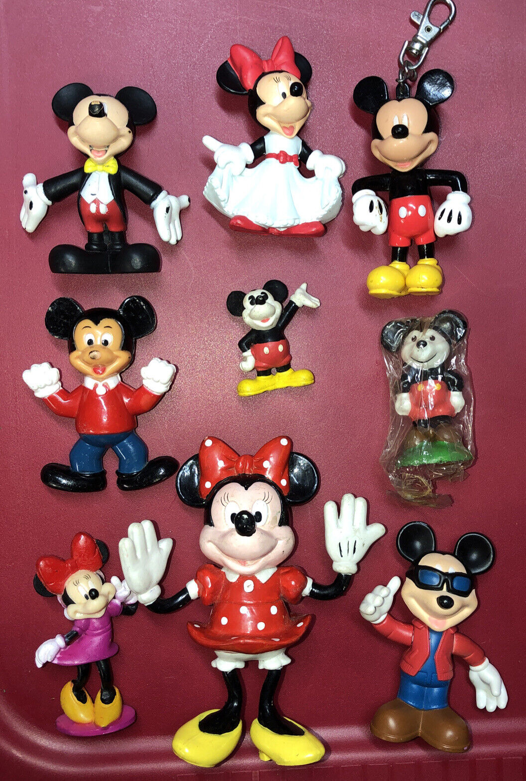 Vintage Lot Of 9 Disney Mickey And Minnie Figurines
