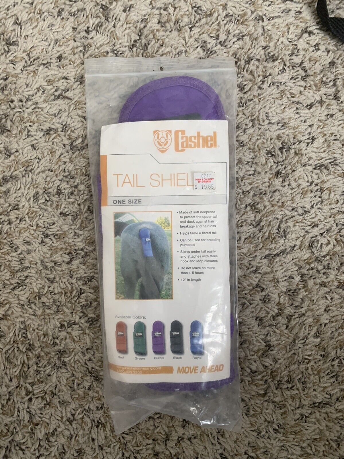 Cashel Horse Tail Shield, Purple, One Size, Neoprene, 12" In Length