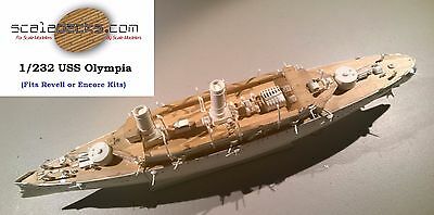 Wood Deck For 1/232 Uss Olympia (fits Revell/encore Kits) By Scaledecks [lcd-82]