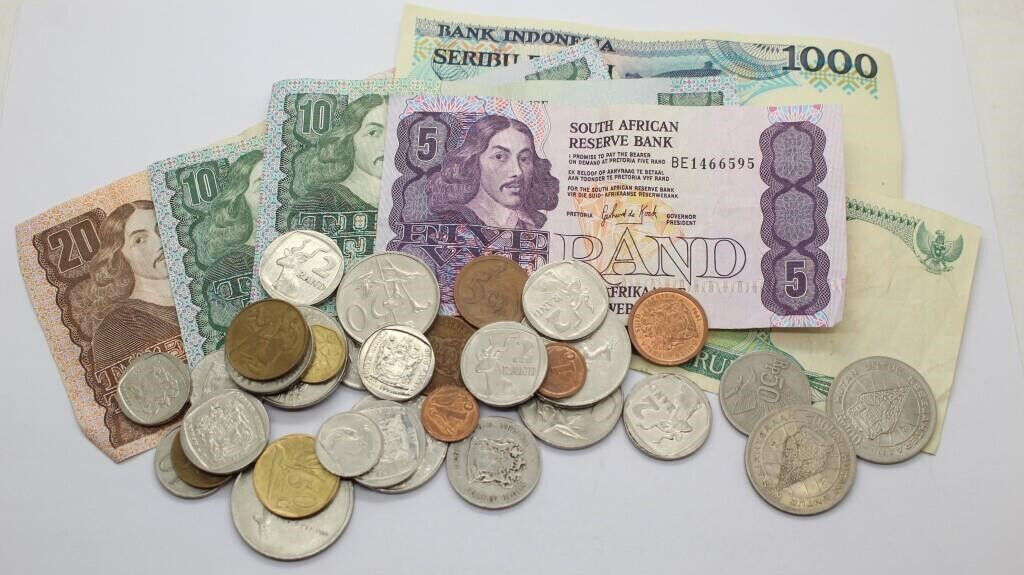 1970s And 1990s Indonesian And South African Bill Money, Coins And Banknotes