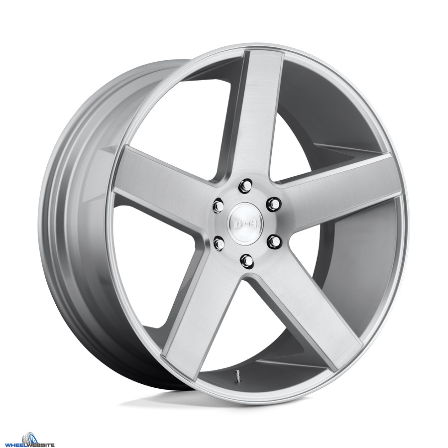 24x10 Dub 1pc 218 Gloss Silver Brushed 6x139.7 19mm Offset