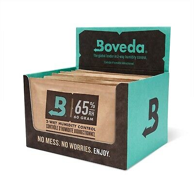 Boveda 65% Rh 2-way Humidity Control | Size 60 For Every 25 Cigars | 12-count