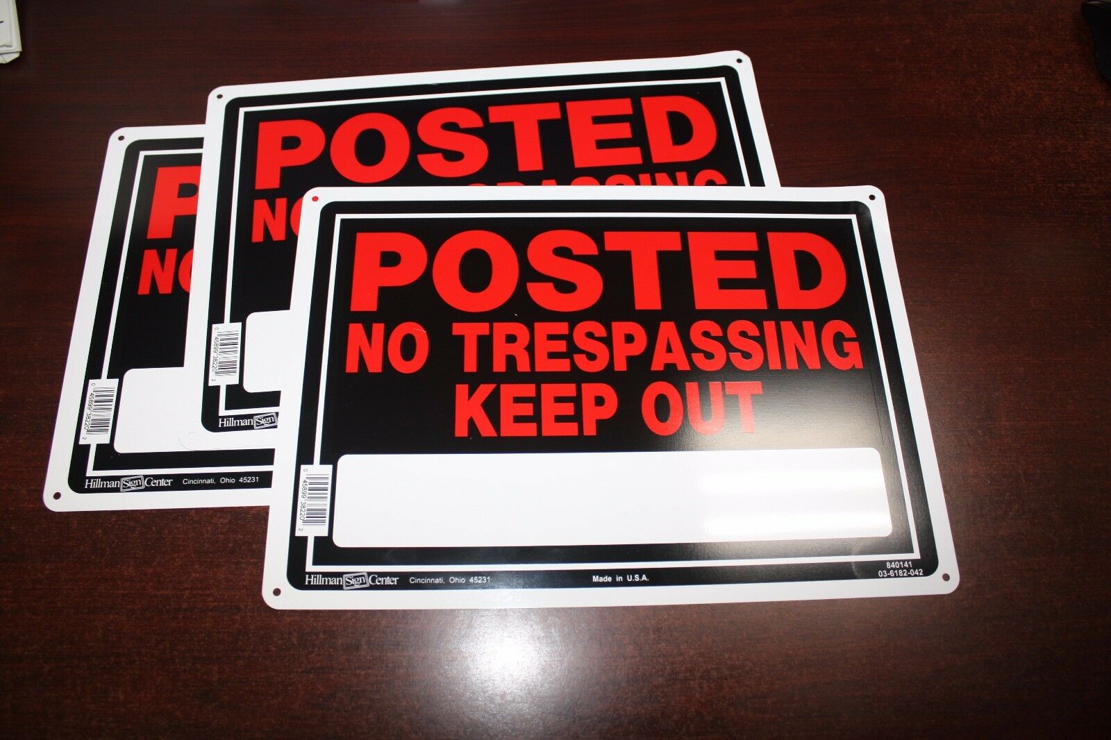 Posted No Trespassing Keep Out - New 3 Set 10" X 14" Aluminum Metal Sign Hillman