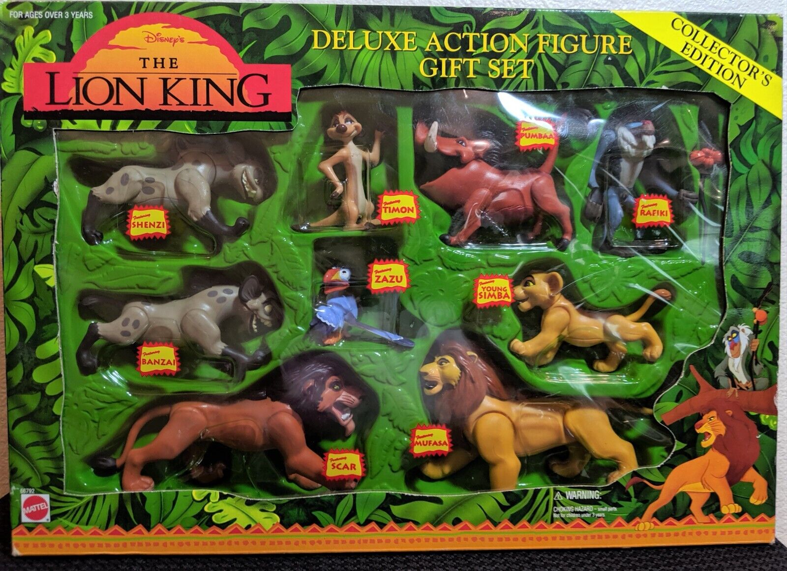 Rare 1994 Disney Lion King Deluxe Action 9 Figure Gift Set Nib Mattel 66792