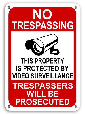 No Trespassing This Area Under Video Surveillance Security Camera 10"x 14" Sign