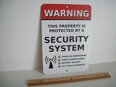 Home Security Alarm System 7" X 10"  Metal Yard Sign - Stock # 704